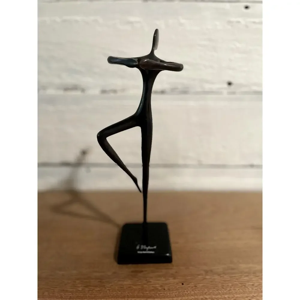 Vintage IKEA Bodrul Khalique Bronze Ballerina Dancer Sculpture Modernist 12